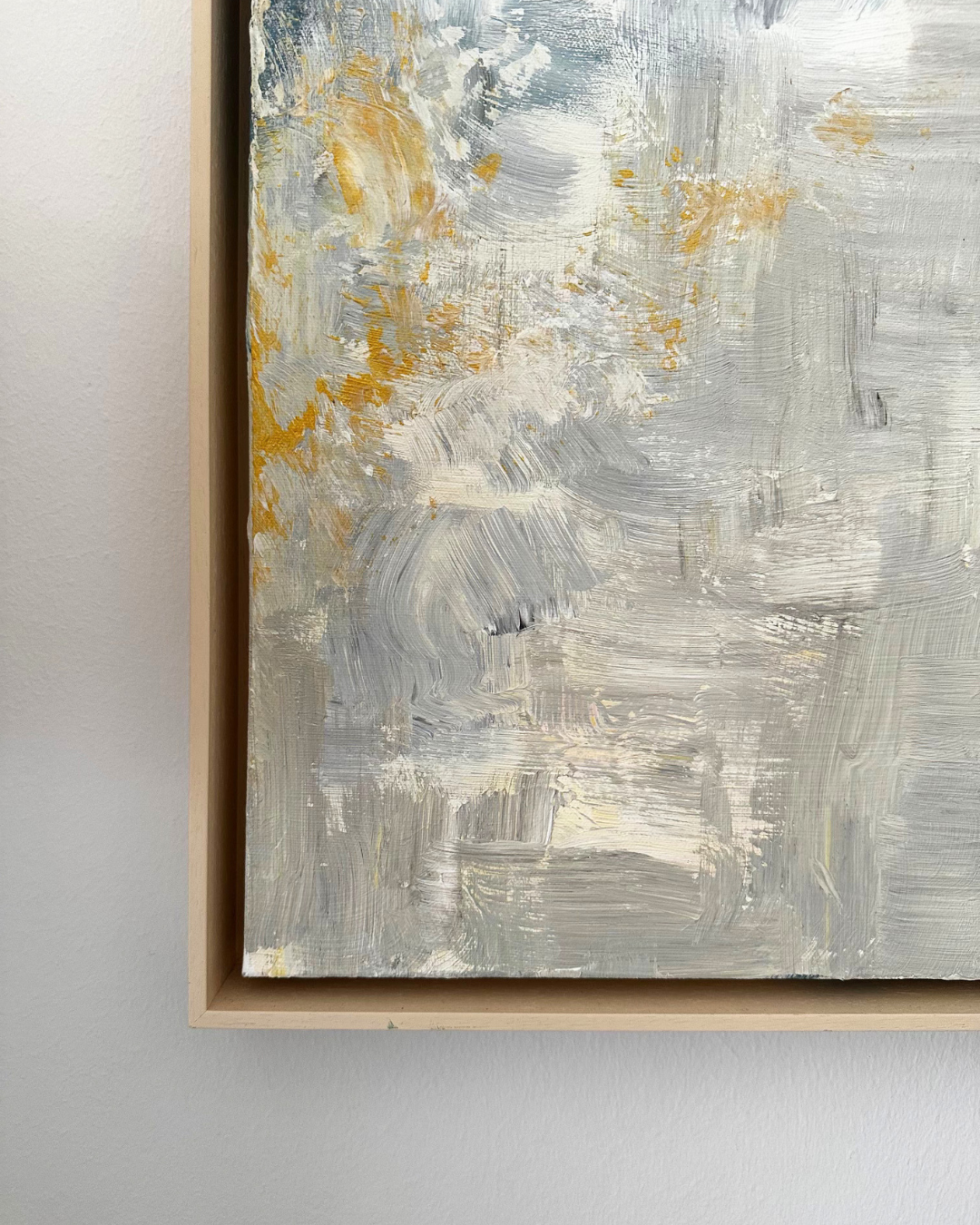 Blue and Cream Abstract 3x3'